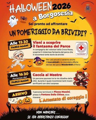 Halloween a Borgosesia, il 31 ottobre un pomeriggio tra fantasmi e “caccia al mostro” Halloween a Borgosesia, il 31 ottobre un pomeriggio tra fantasmi e “caccia al mostro”
