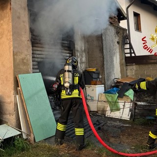 Dal Vercellese: Incendio in una rimessa, intervento dei Vigili del Fuoco
