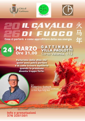 A Gattinara una serata dedicata al Cavallo di Fuoco tra Feng Shui, energia e ricerca di equilibrio