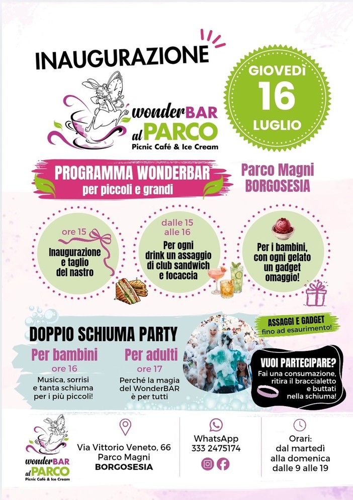 Borgosesia: Riapre il bar del Parco Magni: inaugurazione il 16 luglio con festa per grandi e bambini Borgosesia: Riapre il bar del Parco Magni: inaugurazione il 16 luglio con festa per grandi e bambini