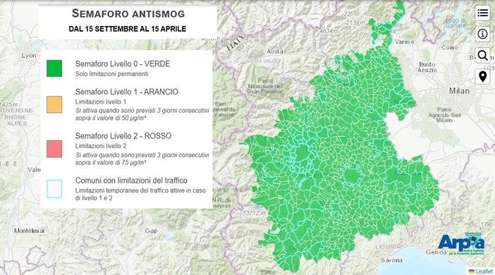 Piemonte, torna il protocollo antismog: le misure fino al 15 aprile 2026