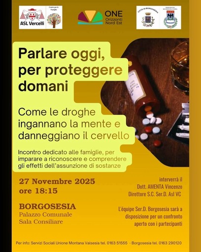 Borgosesia, incontro dedicato alla prevenzione: “Parlare oggi, per proteggere domani” Borgosesia, incontro dedicato alla prevenzione: “Parlare oggi, per proteggere domani”