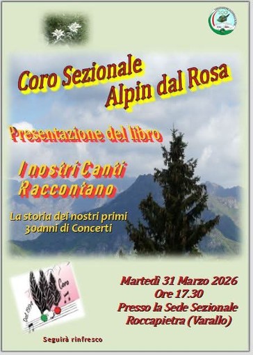 A Roccapietra il Coro Sezionale Alpin dal Rosa presenta il libro I nostri Canti raccontano