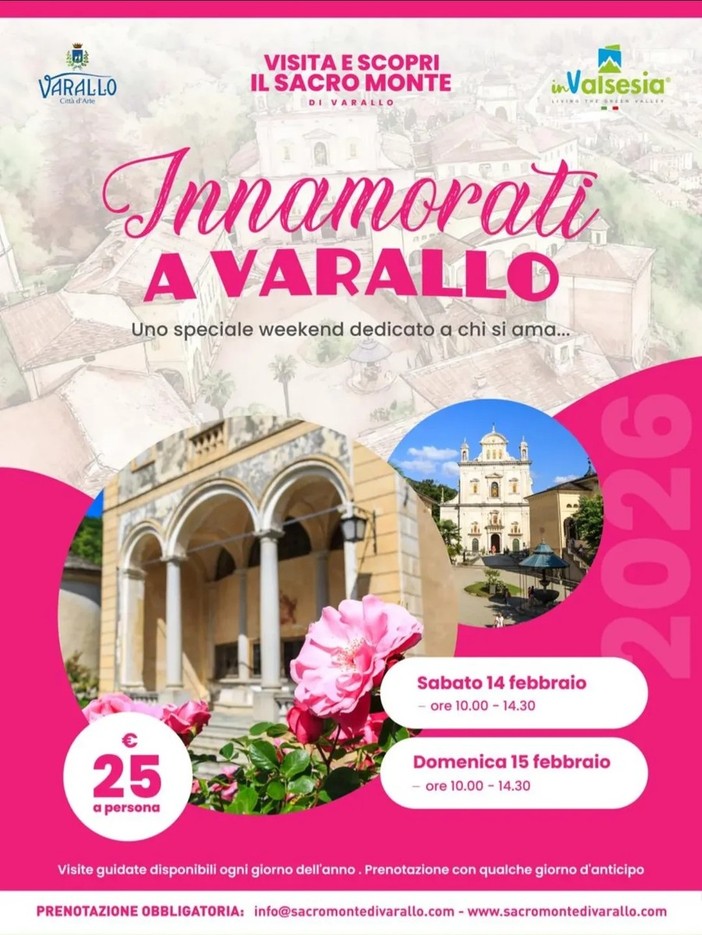 Varallo, al Sacro Monte di Varallo un weekend speciale per chi si ama
