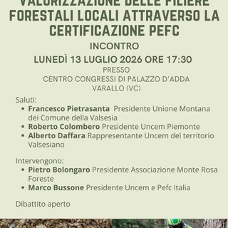 Varallo, incontro sulle filiere forestali locali e la certificazione PEFC