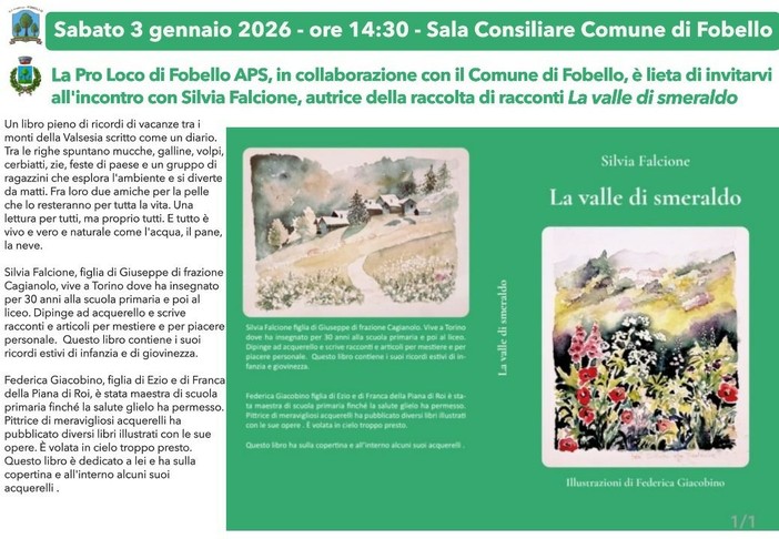 Fobello, incontro con l’autrice Silvia Falcione per presentare “La valle di smeraldo”