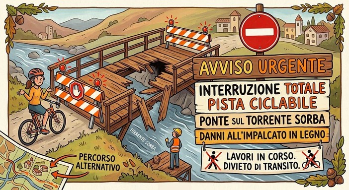 A Rassa chiuso il ponte di Prabella sulla pista ciclabile: percorso alternativo per pedoni e biciclette A Rassa chiuso il ponte di Prabella sulla pista ciclabile: percorso alternativo per pedoni e biciclette