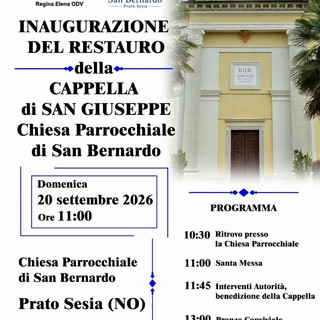 A Prato Sesia si inaugura il restauro della Cappella di San Giuseppe