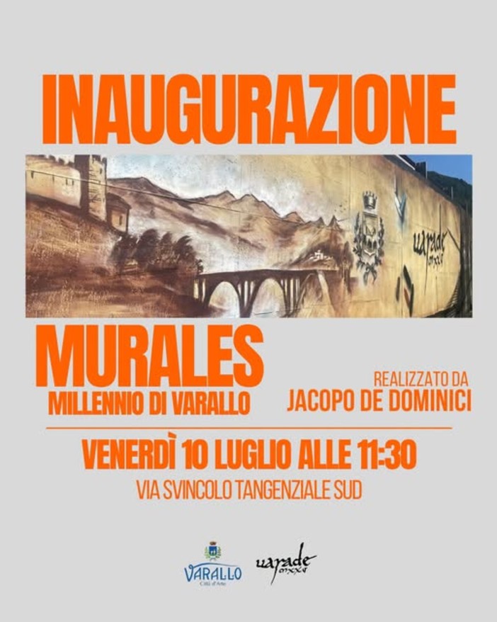 Varallo inaugura il murales del Millennio in via Svincolo Tangenziale Sud