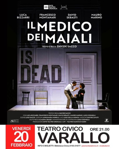 Varallo, al Teatro Civico arriva “Il medico dei maiali” con Luca Bizzarri e Francesco Montanari