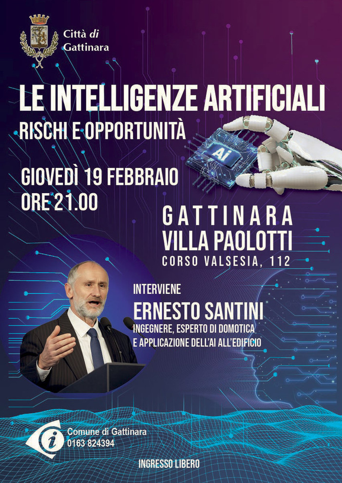 A Gattinara una serata sull’Intelligenza artificiale tra rischi e opportunità