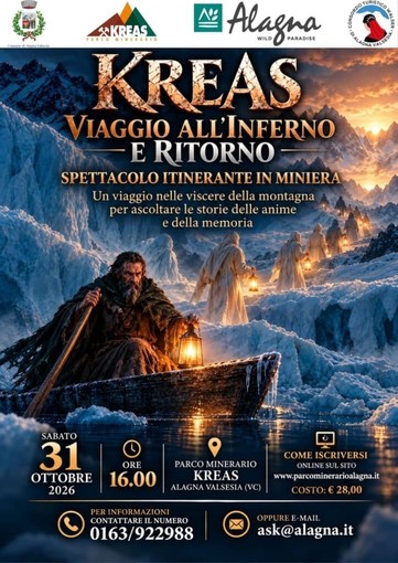 Alagna Valsesia, il 31 ottobre “Kreas – Viaggio all’inferno e ritorno” nel Parco Minerario