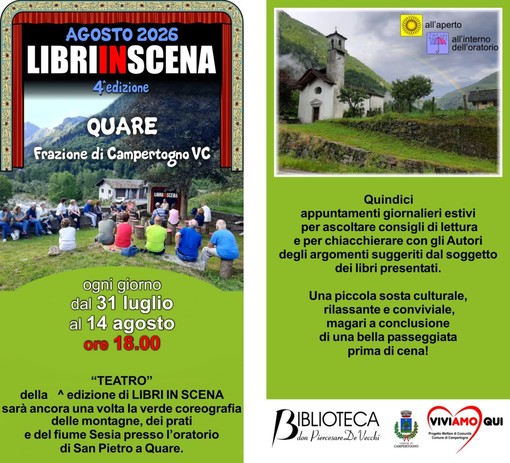 “Libri in scena” a Quare, quindici giorni di incontri tra autori e lettori “Libri in scena” a Quare, quindici giorni di incontri tra autori e lettori