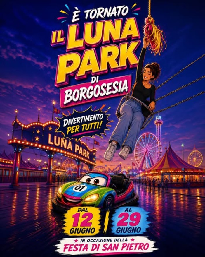 Borgosesia, il Luna Park accompagna la festa patronale dei Santi Pietro e Paolo Borgosesia, il Luna Park accompagna la festa patronale dei Santi Pietro e Paolo