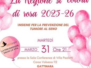 Gattinara aderisce alla campagna “La Regione si colora di Rosa” per la prevenzione del tumore al seno