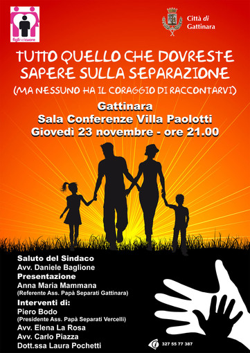 A Gattinara una conferenza sulla separazione