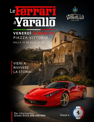 Le Ferrari arrivano a Varallo: appuntamento in piazza Vittorio Emanuele II