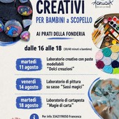 Scopello, laboratori creativi per bambini ai Prati della Fonderia Scopello, laboratori creativi per bambini ai Prati della Fonderia