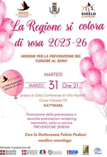 Gattinara aderisce alla campagna “La Regione si colora di Rosa” per la prevenzione del tumore al seno Gattinara aderisce alla campagna “La Regione si colora di Rosa” per la prevenzione del tumore al seno