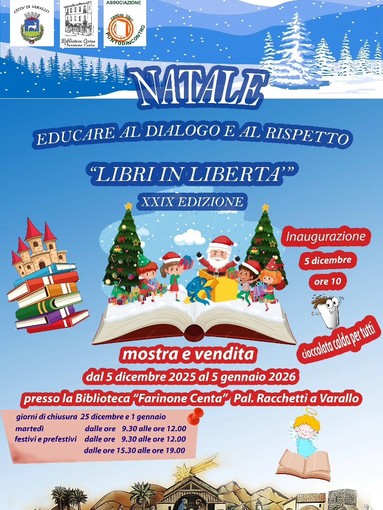 Varallo, tutto pronto per “Libri in Libertà”: dal 5 dicembre torna la mostra-vendita natalizia in Biblioteca