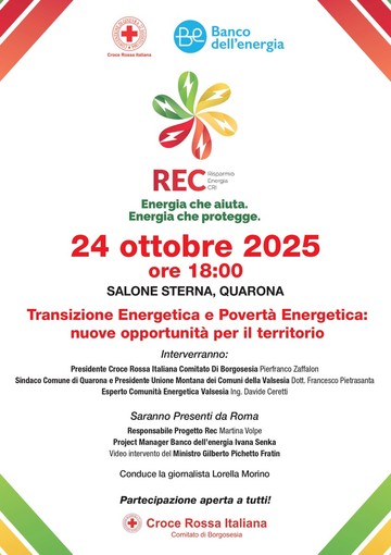 Quarona, focus su energia e sostenibilità con la Croce Rossa: al Salone Sterna si parla di transizione e povertà energetica
