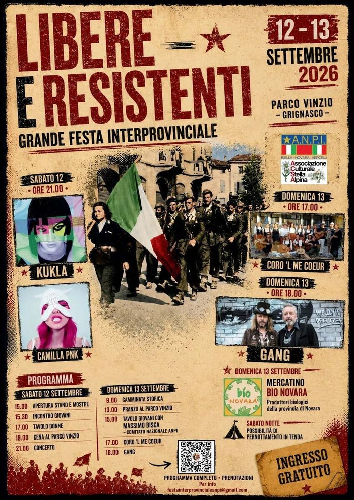A Grignasco due giorni tra memoria, musica e nuove generazioni con “Libere e Resistenti” A Grignasco due giorni tra memoria, musica e nuove generazioni con “Libere e Resistenti”