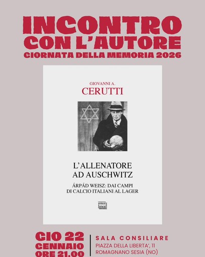 Romagnano Sesia, Giornata della Memoria: incontro con l’autore per “L’allenatore ad Auschwitz”