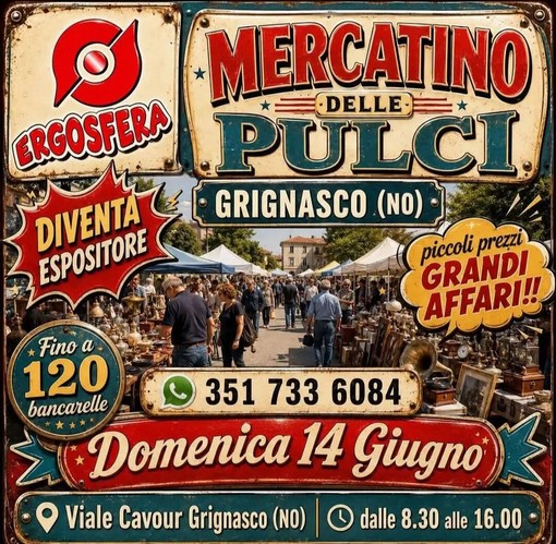 A Grignasco il Mercatino delle Pulci con fino a 120 bancarelle