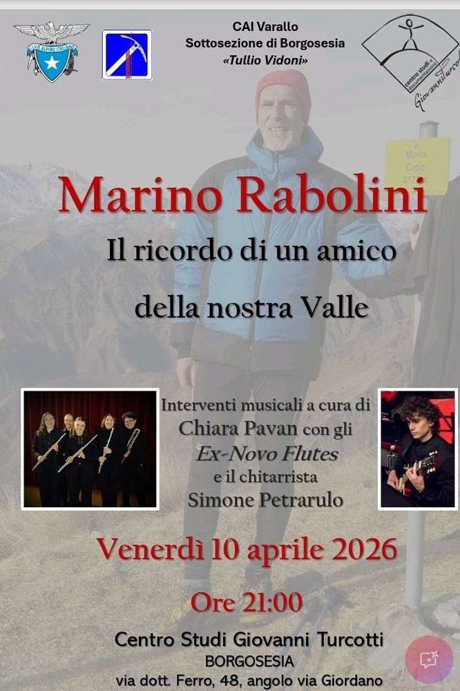 Borgosesia, una serata per ricordare Marino Rabolini al Centro Studi Giovanni Turcotti