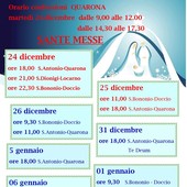 Quarona, il calendario delle celebrazioni natalizie e di inizio anno nelle parrocchie
