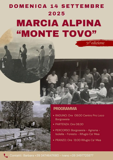 Borgosesia: 51ª Marcia Alpina al Monte Tovo
