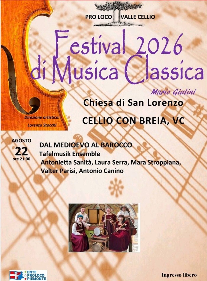 Cellio con Breia, un viaggio musicale dal Medioevo al Barocco Cellio con Breia, un viaggio musicale dal Medioevo al Barocco