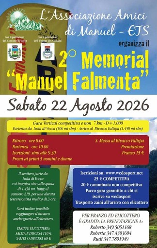 Vocca, il Memorial Manuel Falmenta sale fino al Bivacco Falispa Vocca, il Memorial Manuel Falmenta sale fino al Bivacco Falispa