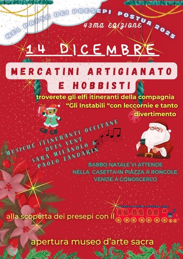 Postua, il 14 dicembre tornano i Mercatini di Natale tra artigianato, musica e presepi: la 43ª edizione nel “Paese dei Presepi” Postua, il 14 dicembre tornano i Mercatini di Natale tra artigianato, musica e presepi: la 43ª edizione nel “Paese dei Presepi”