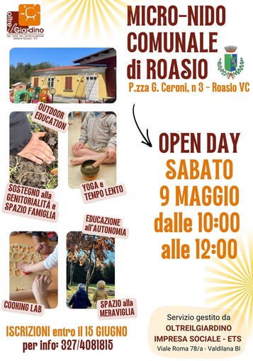 A Roasio il Micronido comunale apre le porte alle famiglie: open day il 9 maggio
