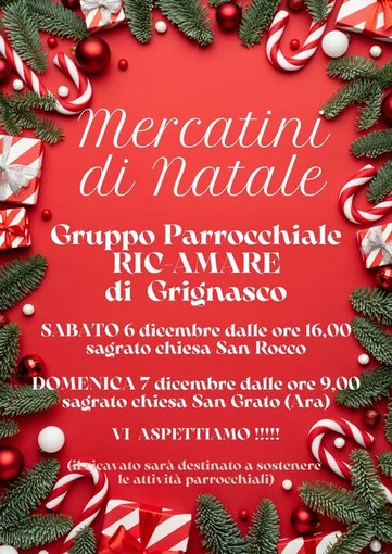 Grignasco, il Gruppo Parrocchiale “Ric-Amare” organizza i Mercatini di Natale: due giornate tra solidarietà e tradizione