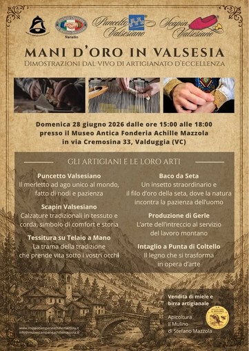 Valduggia, “Mani d’oro in Valsesia” porta l’artigianato d’eccellenza al Museo Mazzola