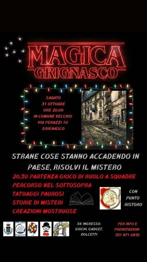 “Magica Grignasco”, il 31 ottobre una serata tra misteri, giochi e Halloween “Magica Grignasco”, il 31 ottobre una serata tra misteri, giochi e Halloween