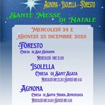 Le Sante Messe di Natale nelle comunità di Agnona, Isolella e Foresto