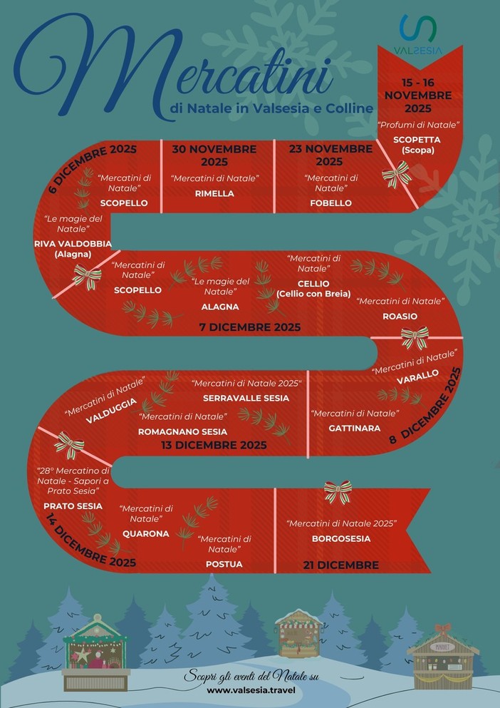 Valsesia e Colline si accendono di magia: tornano i Mercatini di Natale 2025
