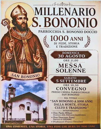 Doccio celebra mille anni di San Bononio tra fede, storia e tradizione