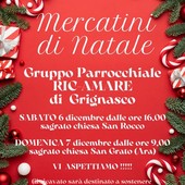 Grignasco, il Gruppo Parrocchiale “Ric-Amare” organizza i Mercatini di Natale: due giornate tra solidarietà e tradizione