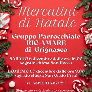 Grignasco, il Gruppo Parrocchiale “Ric-Amare” organizza i Mercatini di Natale: due giornate tra solidarietà e tradizione