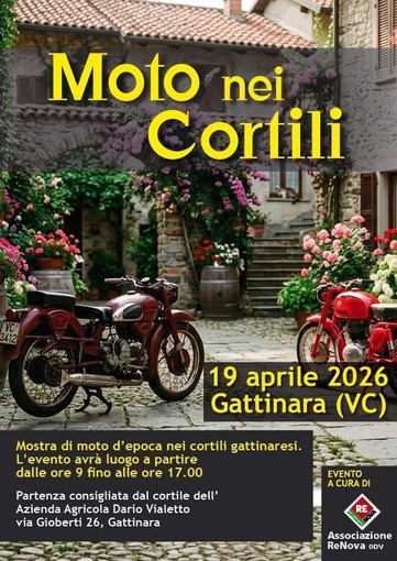 Gattinara, “Moto nei Cortili” porta le moto d’epoca tra i cortili storici della città