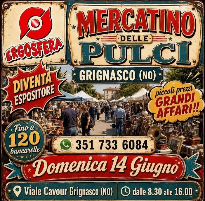 A Grignasco il Mercatino delle Pulci con fino a 120 bancarelle
