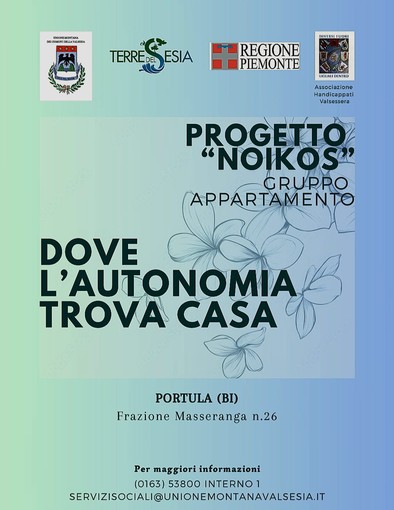 Progetto Noikos, gruppo appartamento riservato a persone con disabilità lieve