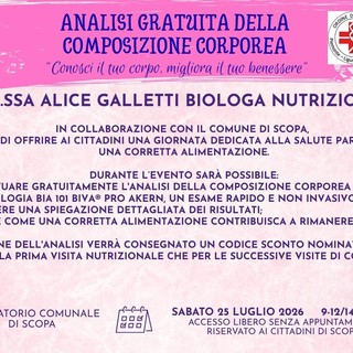 Scopa, giornata gratuita dedicata alla salute e alla corretta alimentazione
