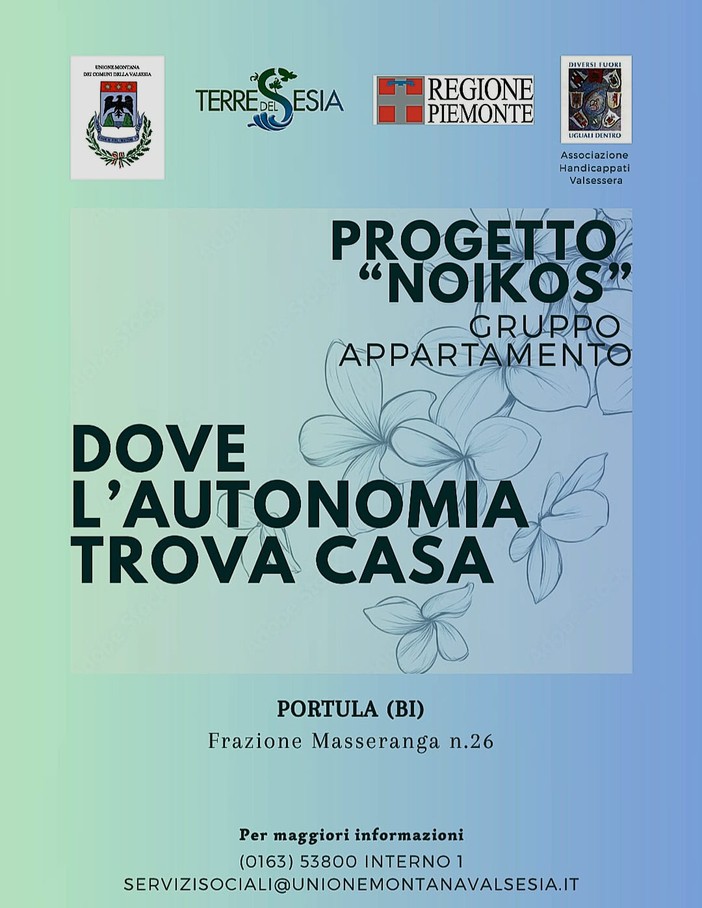 Progetto Noikos, gruppo appartamento riservato a persone con disabilità lieve