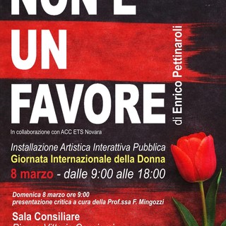 Grignasco, l’8 marzo un’installazione interattiva per la Giornata della donna: “Non è un favore”