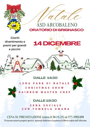 Grignasco si prepara a una giornata di festa: il Natale si accende con i colori dell’ASD Arcobaleno